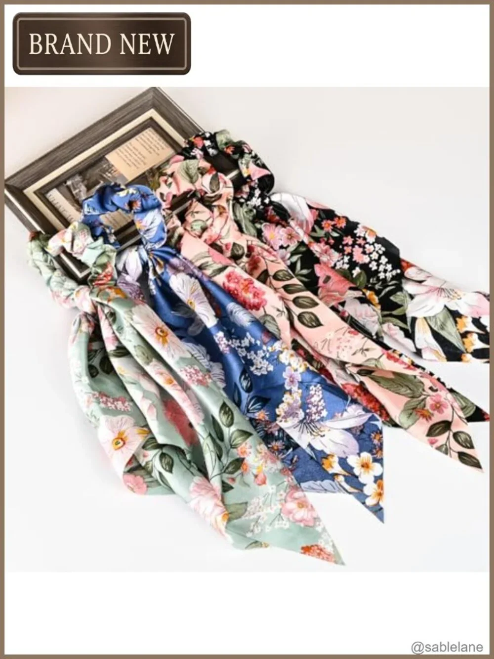 Satin Hair Scarf Scrunchies Set of 4 No Damage Hair Ties for Women